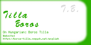 tilla boros business card